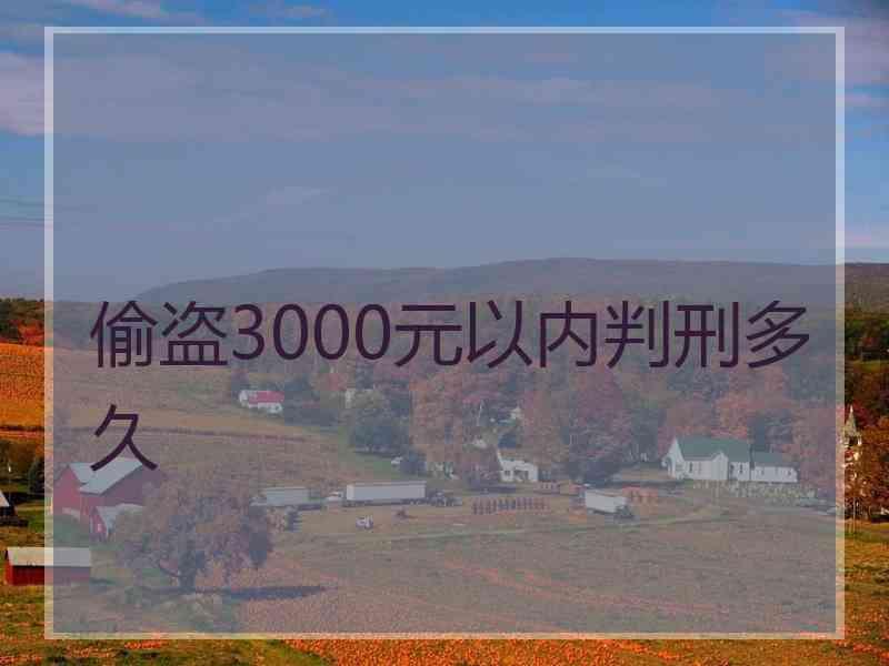 偷盗3000元以内判刑多久