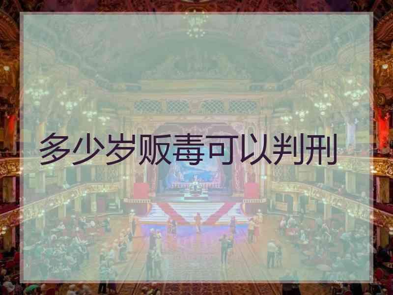 多少岁贩毒可以判刑