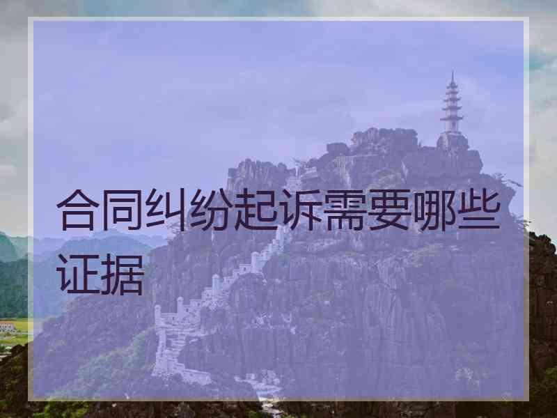 合同纠纷起诉需要哪些证据