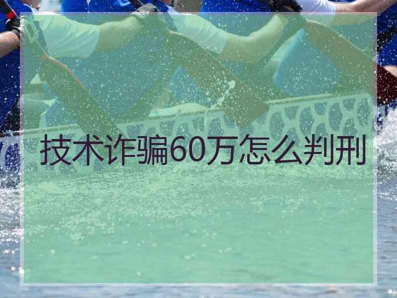 技术诈骗60万怎么判刑