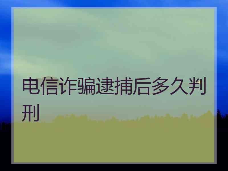 电信诈骗逮捕后多久判刑