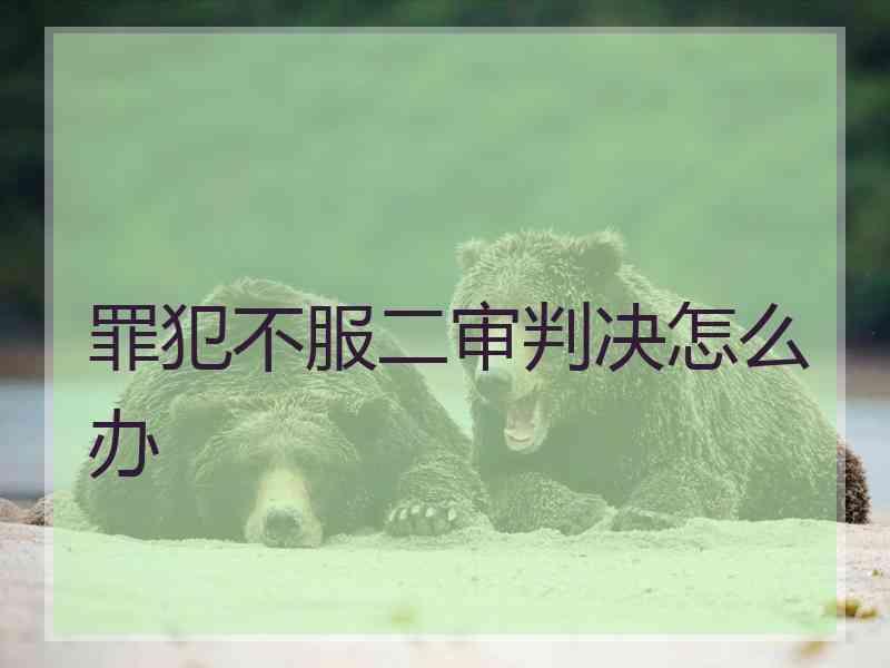 罪犯不服二审判决怎么办