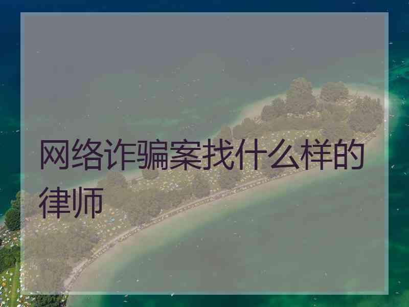 网络诈骗案找什么样的律师