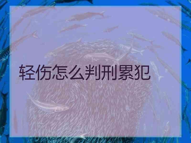 轻伤怎么判刑累犯