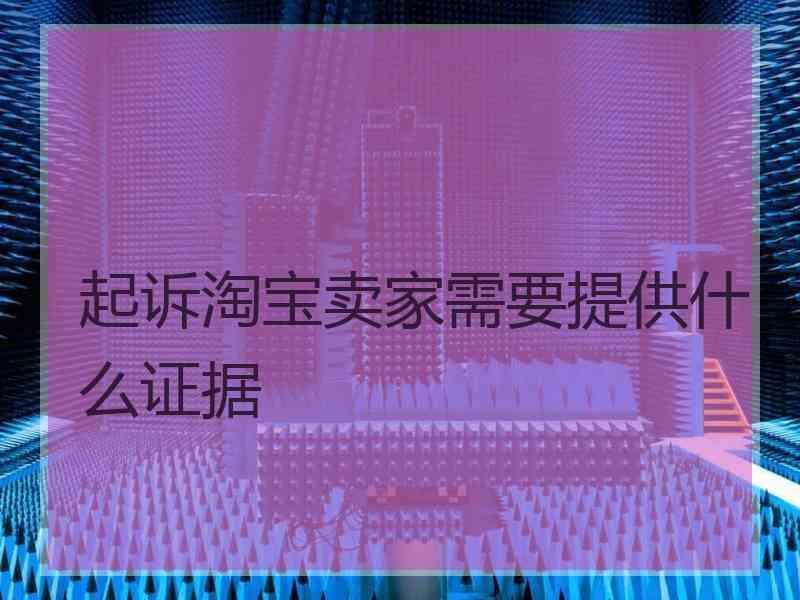 起诉淘宝卖家需要提供什么证据