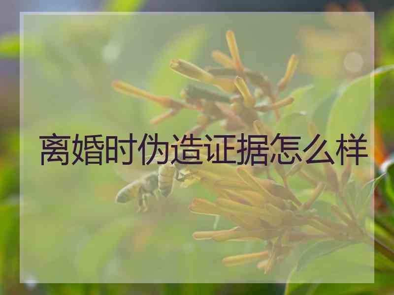 离婚时伪造证据怎么样