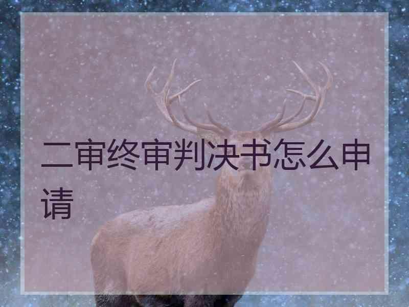 二审终审判决书怎么申请