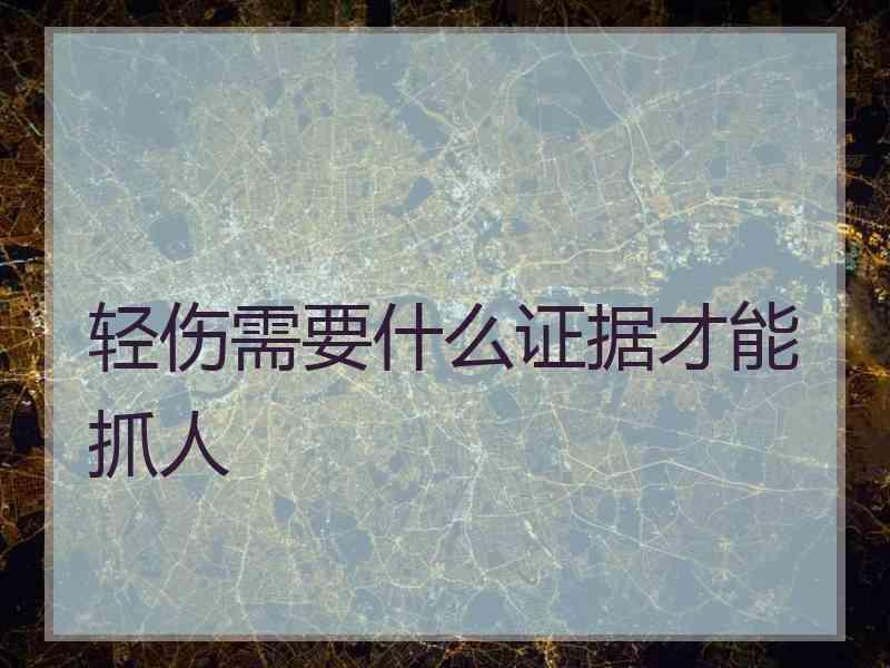 轻伤需要什么证据才能抓人