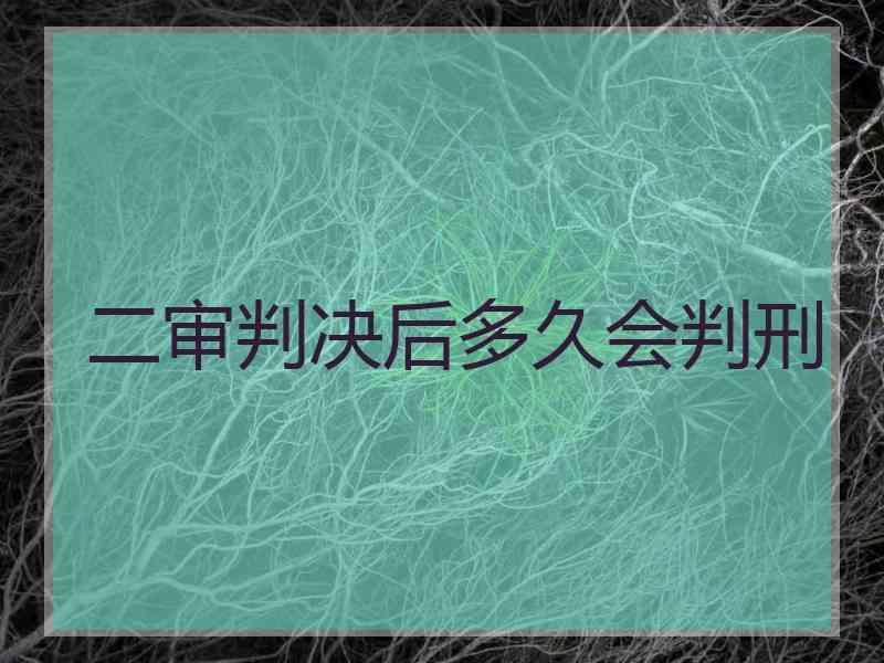 二审判决后多久会判刑