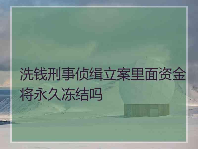 洗钱刑事侦缉立案里面资金将永久冻结吗