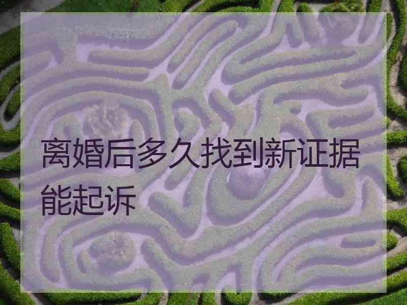 离婚后多久找到新证据能起诉