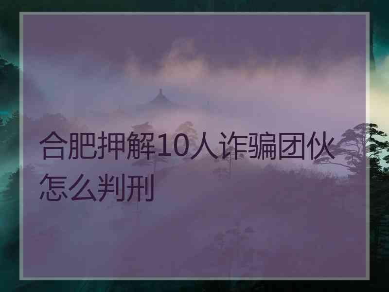 合肥押解10人诈骗团伙怎么判刑