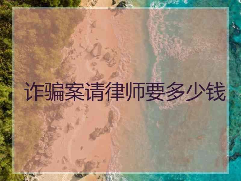 诈骗案请律师要多少钱