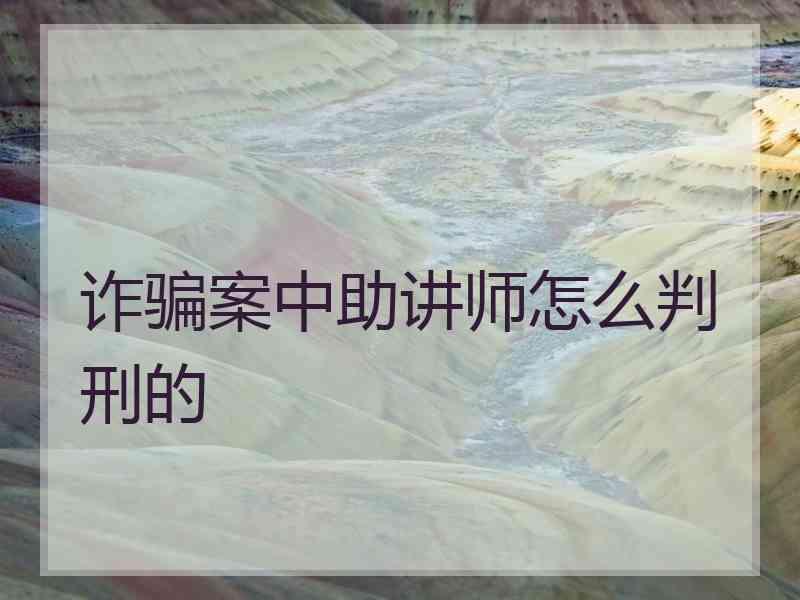 诈骗案中助讲师怎么判刑的