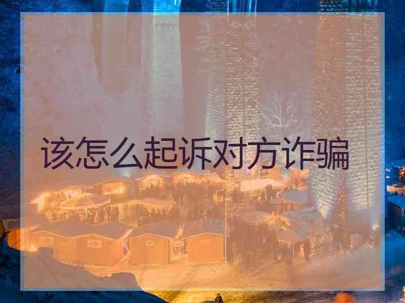 该怎么起诉对方诈骗