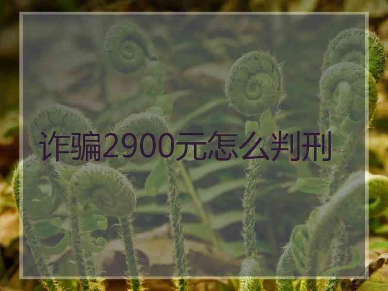 诈骗2900元怎么判刑