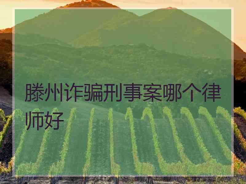 滕州诈骗刑事案哪个律师好