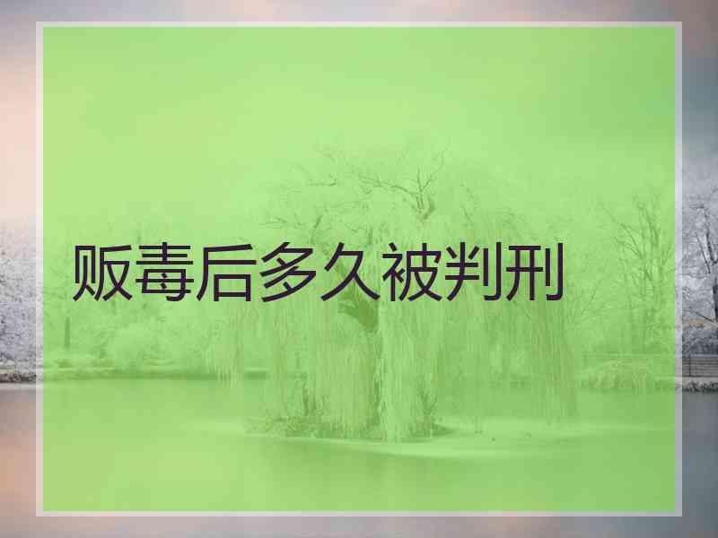 贩毒后多久被判刑
