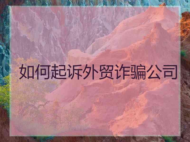 如何起诉外贸诈骗公司