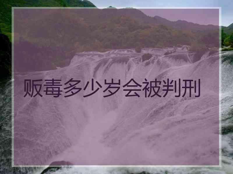 贩毒多少岁会被判刑