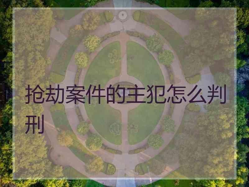 抢劫案件的主犯怎么判刑