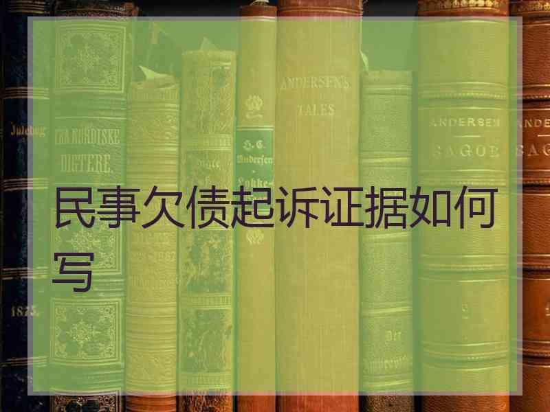 民事欠债起诉证据如何写