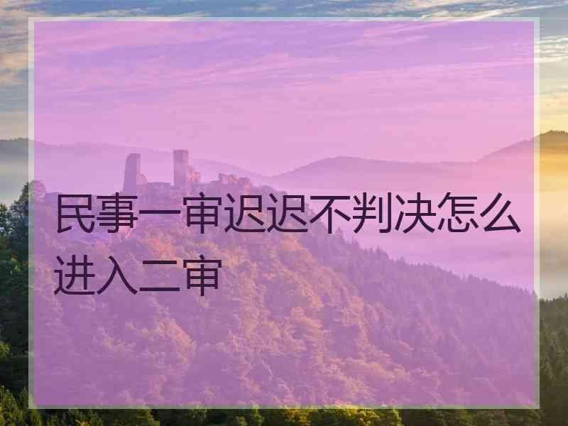 民事一审迟迟不判决怎么进入二审