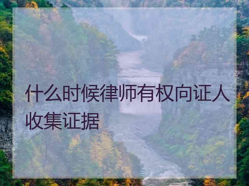 什么时候律师有权向证人收集证据