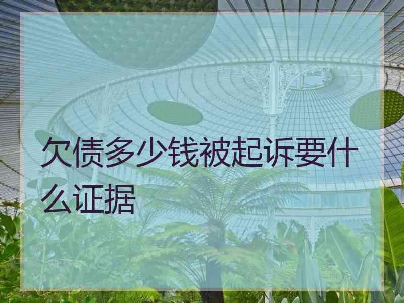 欠债多少钱被起诉要什么证据