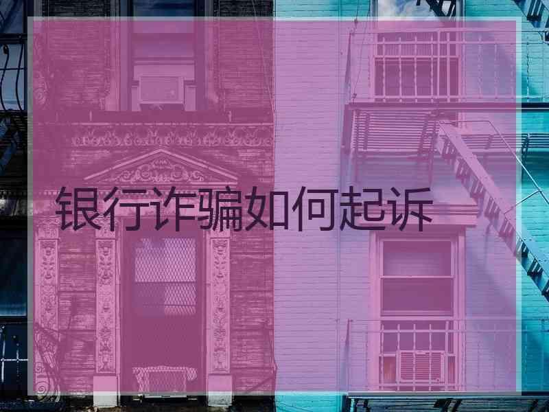银行诈骗如何起诉