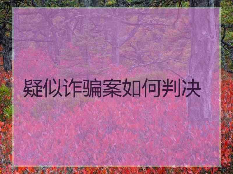 疑似诈骗案如何判决