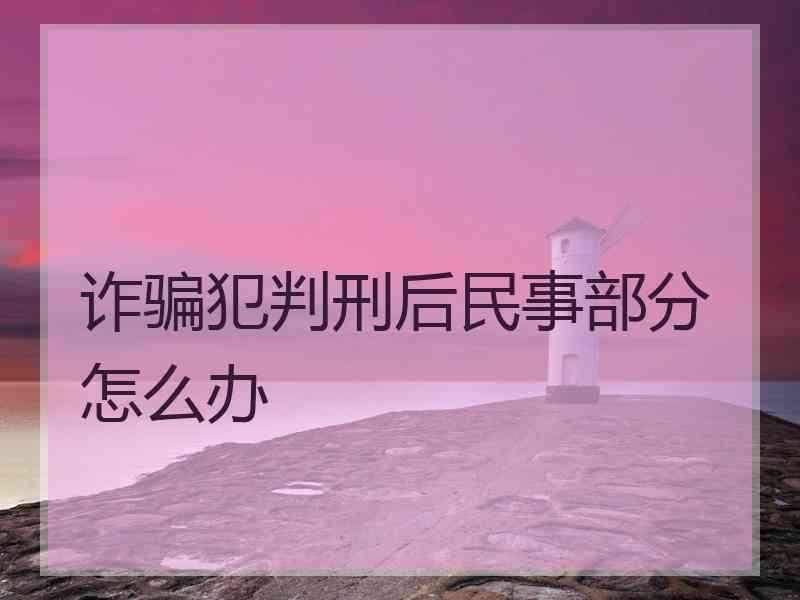 诈骗犯判刑后民事部分怎么办