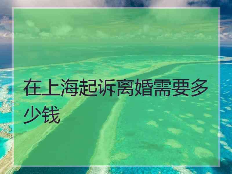 在上海起诉离婚需要多少钱