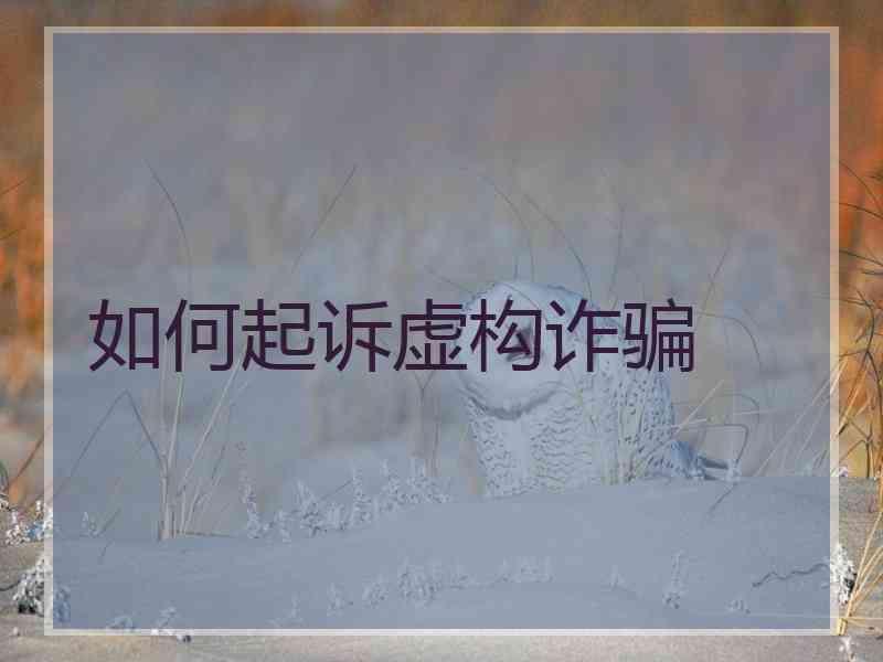 如何起诉虚构诈骗