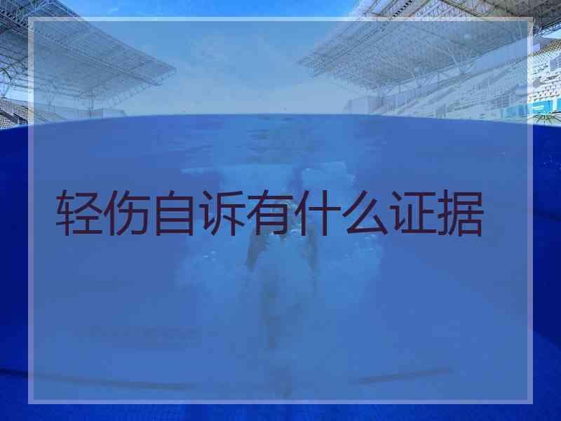 轻伤自诉有什么证据