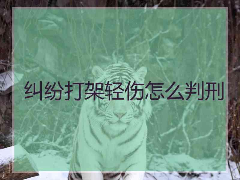纠纷打架轻伤怎么判刑