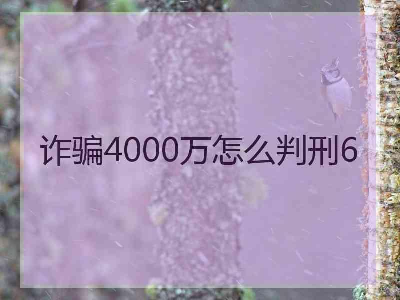 诈骗4000万怎么判刑6