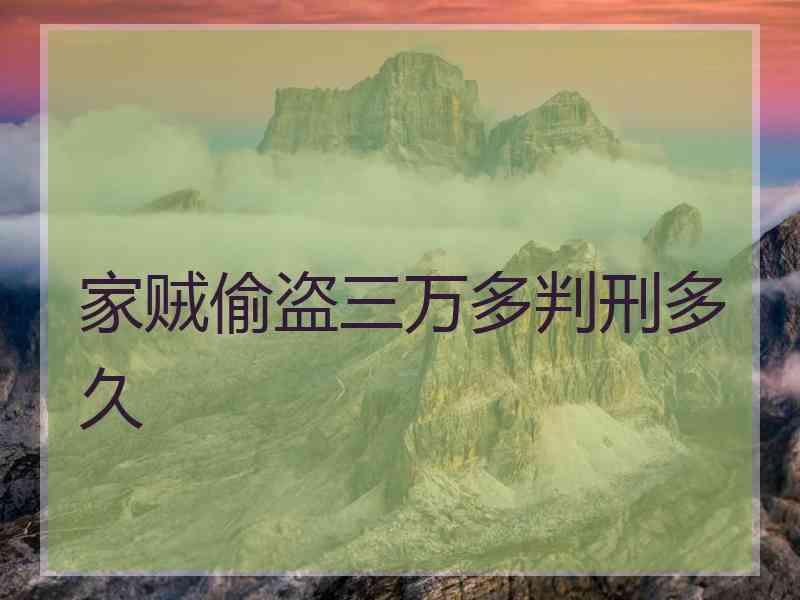 家贼偷盗三万多判刑多久
