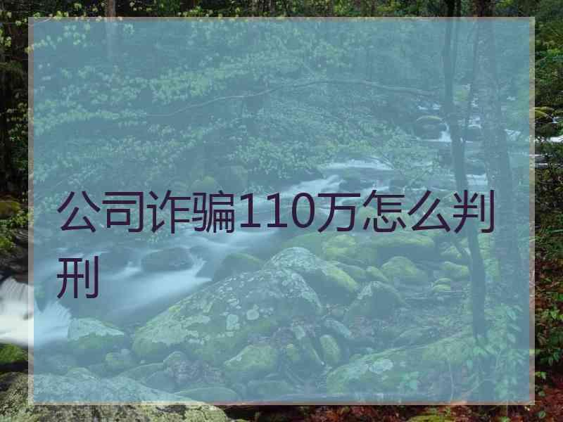 公司诈骗110万怎么判刑