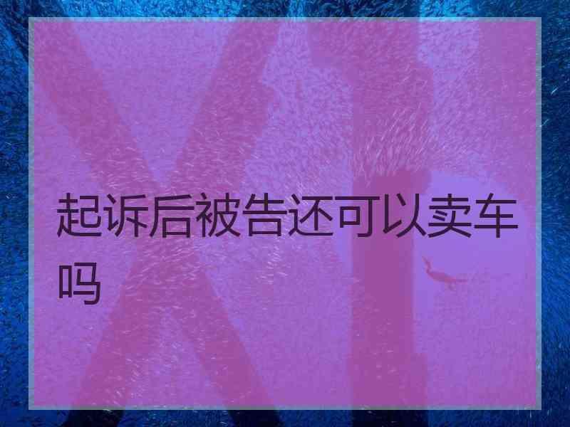 起诉后被告还可以卖车吗