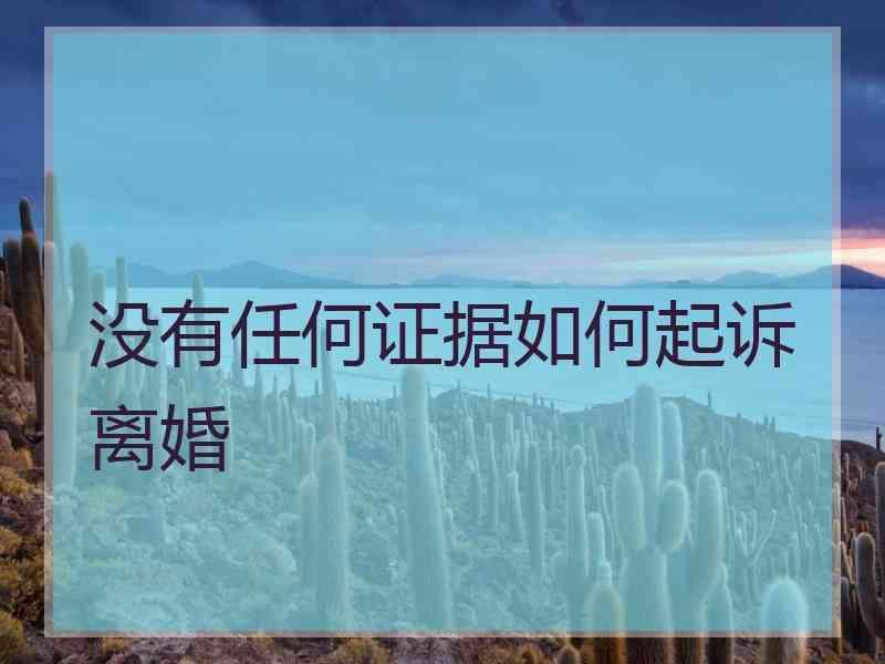 没有任何证据如何起诉离婚