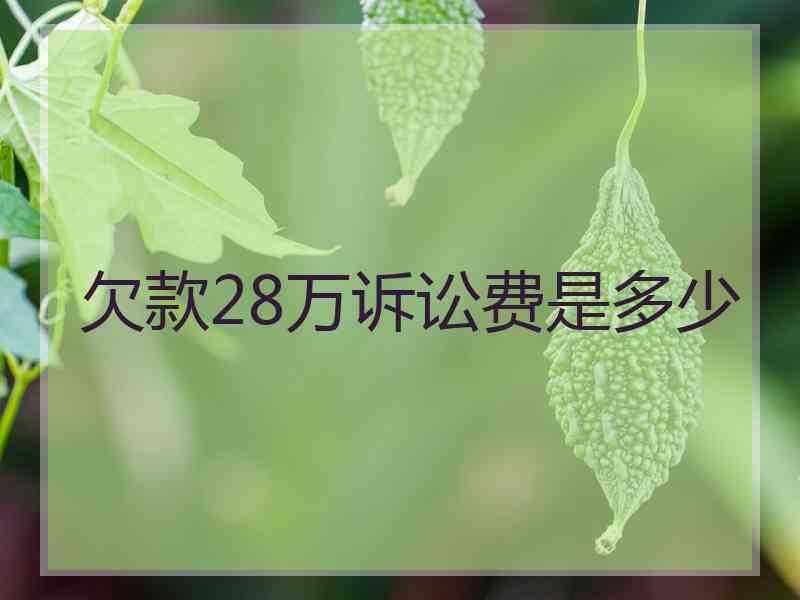 欠款28万诉讼费是多少