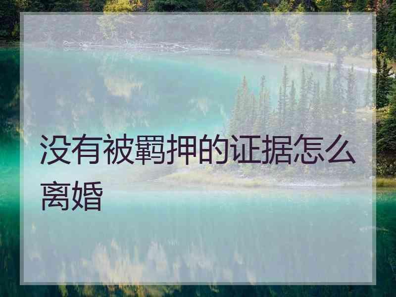 没有被羁押的证据怎么离婚