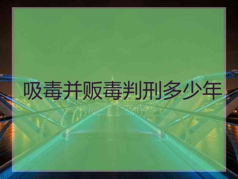 吸毒并贩毒判刑多少年