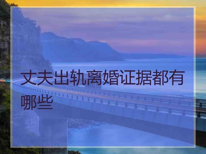 丈夫出轨离婚证据都有哪些