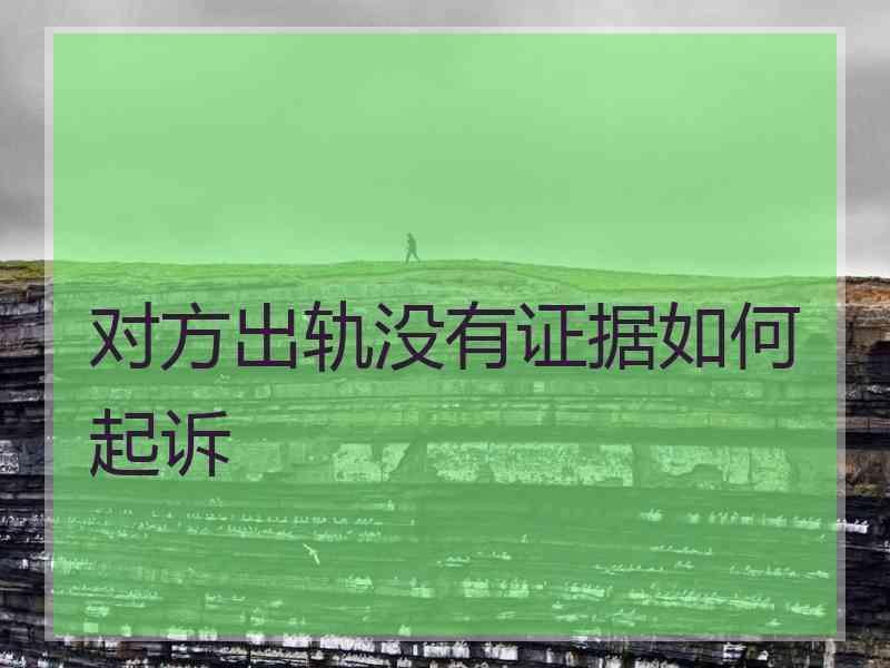 对方出轨没有证据如何起诉
