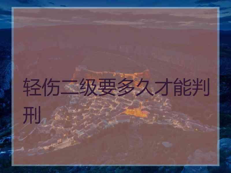 轻伤二级要多久才能判刑