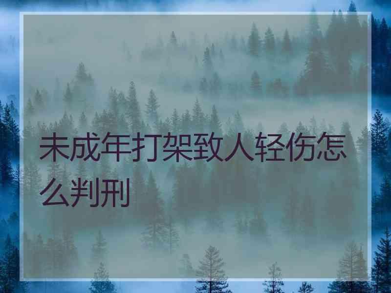 未成年打架致人轻伤怎么判刑