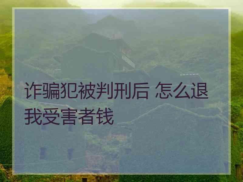 诈骗犯被判刑后 怎么退我受害者钱