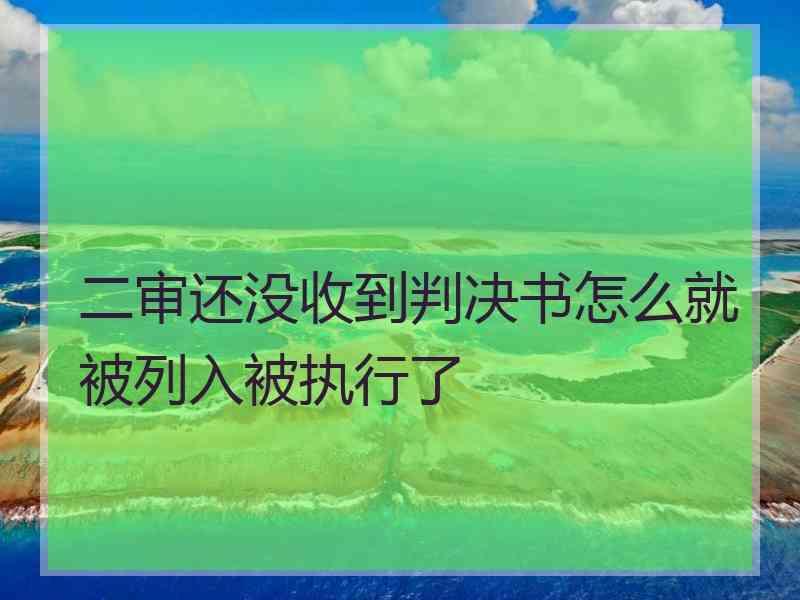 二审还没收到判决书怎么就被列入被执行了